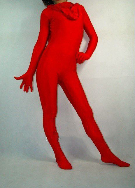 Red Lycra & Spandax Siamese Catsuit