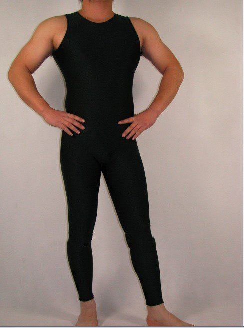 Black Sleeveless Lycra & Polyester Catsuit