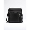 Black Square Shape With Zippers Leather Briefcases