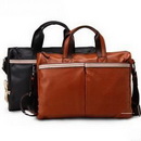 One Shoulder With Zipper Rectangular Shape Leather Briefcases