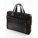 Dual Purposes Black Rectangular Shape Leather Briefcases