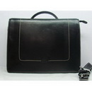 Black With Zippers Dual Purposes Leather Briefcases