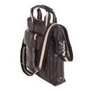 Coffee Square Shape With Zipper Leather Briefcases