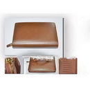 Brown With Zipper Leather Wallets