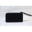 Black Genuine Leather Sheep Skin Fashion Zipper Wallet