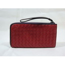 Genuine Leather Red With Zipper Wallets