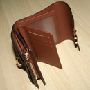 Brown Leather With Zipper Card Holder