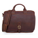 Dark Red With Buttons Rectangular Shape Leather Briefcases