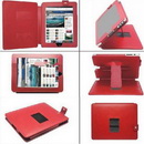 Red Square Shape Leather Laptop Bags