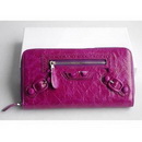 Women Zipper Purple Genuine Leather Wallet