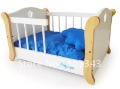 Blue and Pink Lovely Wooden Pet Bed with Bedrail