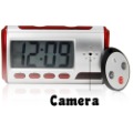 With Light Red & Silver With Buttons Table Clocks