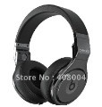 Pure Black Cotton & Leather Round Shape Headset