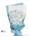 Blue Bear Doll Birthday Valentine Decorative Flowers