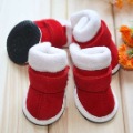 Lovely Red Rubber Bottom Chirstmas Pet Winter Shoes