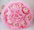 Pink Little Monkey Rabbit Hair Decorative Flowers For Valentine's Day / Wedding Supply