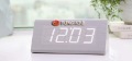 White Wooden LED Light Table Clock