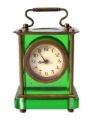 Square Shape With A Handle Green Table Clock