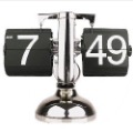 12 Hour Internal Gear Operated Black Flip Down Clock