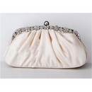 Ivory Satin Diamond Handbag Clutch Purse