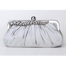 Silver Satin Diamond Handbag Evening Party Bags