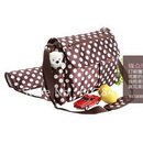 Single Shoulder With Small Dots Zipper Diaper Bags