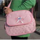 Pink With Bow Polyester & Nylon Diaper Bags