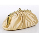 Gold Satin Diamond Handbag Clutch Purse