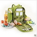 Green With Stripes Zippers Picnic Bags