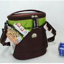 Dark Brown Round Shape With Zippers Cooler Bags