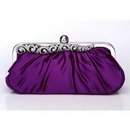 Purple Satin Diamond Handbag Clutch Purse