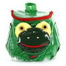 Frog Images Green Leather & Nylon School Bags