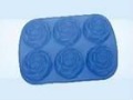 Light Blue With Rose Shape On Silicone Cookware