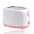 White & Pink Plastic & Stainless Steel Electric Bread Toaster