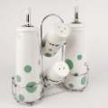 Kitchen Supplies Ceramic Spice Bottle 4-piece with Wrought Iron Shelves Allocation