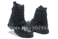 Men's Leather Chains Heel Rubber Round Toe Military Boots