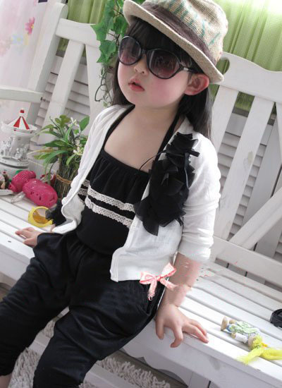 Children's White Long Sleeve Cotton Sweater