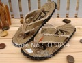 Khaki Individual Character Rubber Base Man Slippers