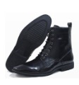 Men's Black Ankle Brand Kucci Cow Leather Boots