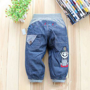 Children' Nylon Long Pocket Straight Stretch Jeans