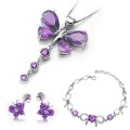 With Purple Diamond Necklace & Bracelet & Earring Zircon Alloy Pendants & Charms