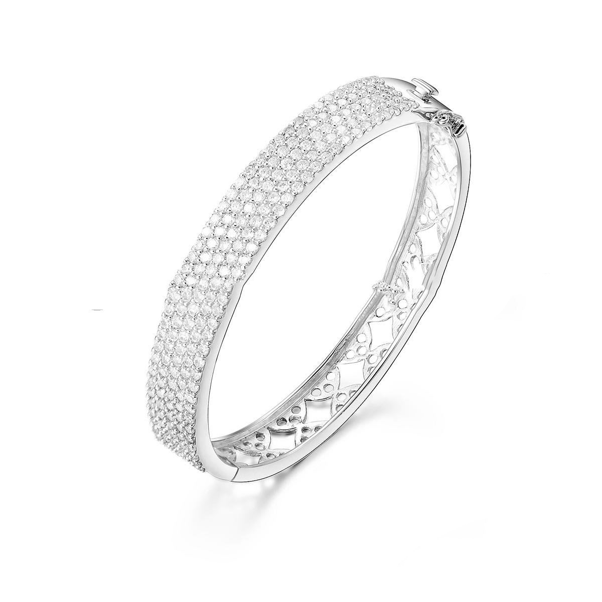 Silver Zircon With Diamond Bracelets & Bangles