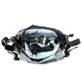 Black & Light Blue With Mesh Nylon & Polyester Waist Bags