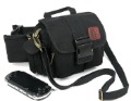 Black With Zipper Nylon & Polyester Waist Bags