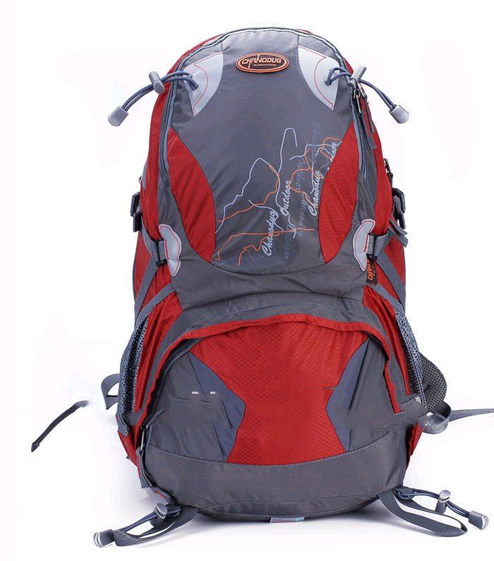 Rainproof Gray & Red With Zippers Camping & Hiking Packs