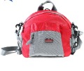 Red & Gray With Zippers Nylon Waist Bags