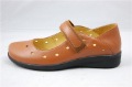 Brown Genuine Leather Flat Bottom Women's Casual Shoes