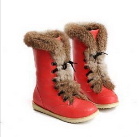 With Buttons Flat Bottom Windproof Snow Boots