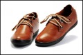 Genuine Leather Brown Lace-up Women's Casual Shoes