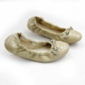 Apricot Genuine Leather Flat Bottom Women's Casual Shoes